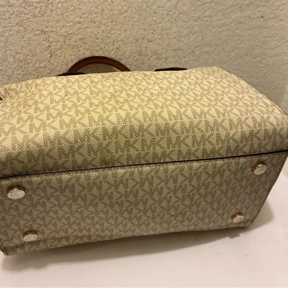Michael Kors Tan and Brown Signature Satchel